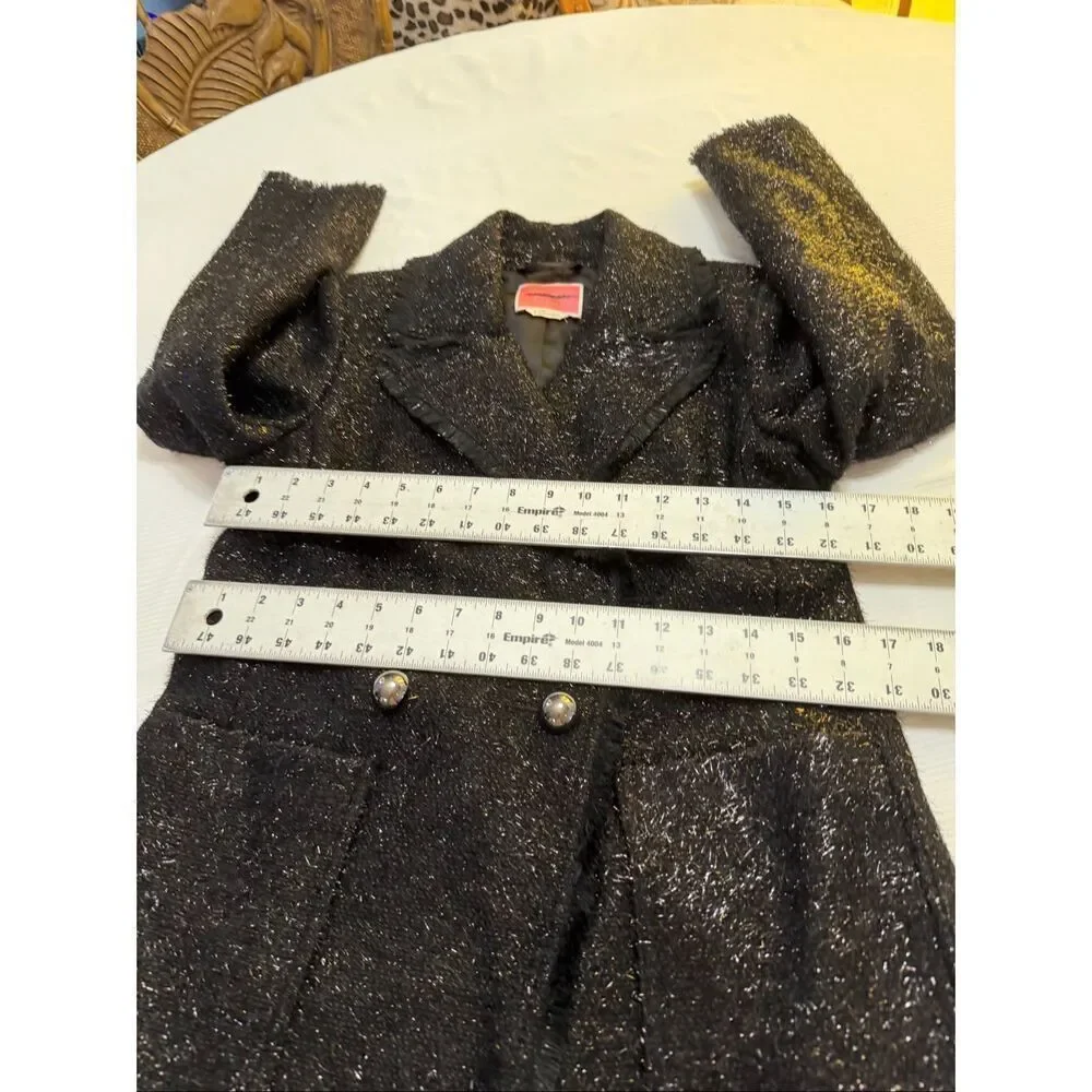 Kate Spade Black Tinsel Metallic Sequel Tweed Blazer Jacket Size 2 New